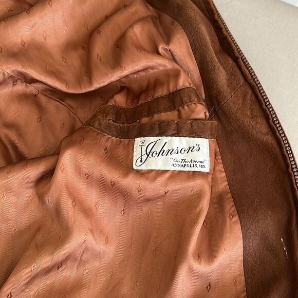 Vintage 80's Remy Men’s Buttery Soft Leather Bomber Jacket Brown Size 42 - Picture 14 of 16